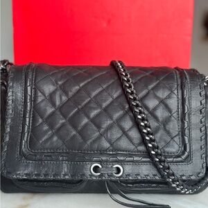 Zara Woman Quilted Leather Handbag with Chain Strap